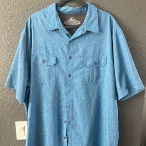 Croft & Barrow Quick Dry Vented Mens Shirt Size XXLT Blue Button Front